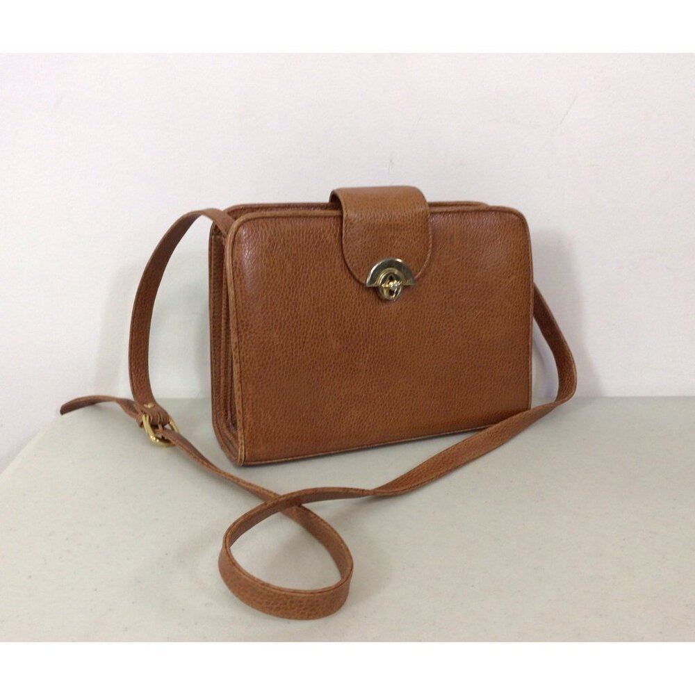 Evan Picone Vintage Brown Leather Bag Shoulder Purse